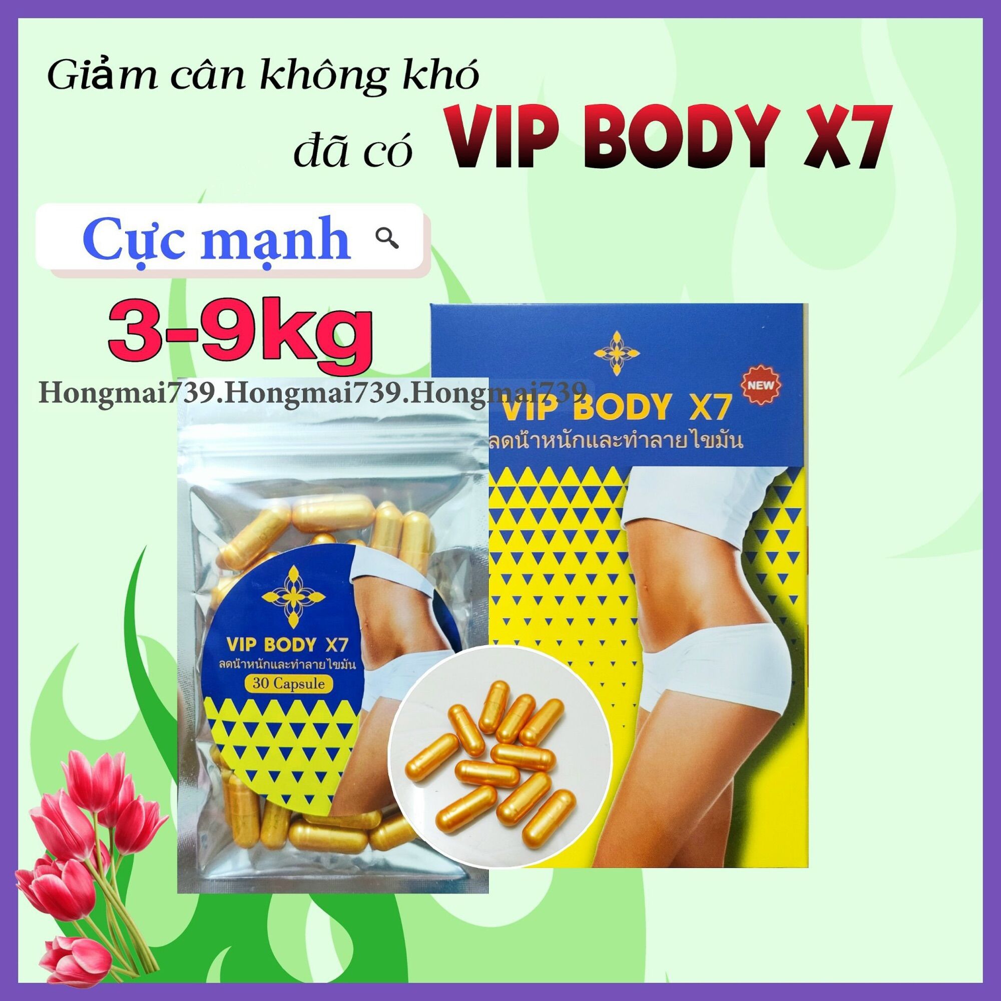 Giảm Cân Vip Body X7 giảm siêu mạnh từ Thái Lan