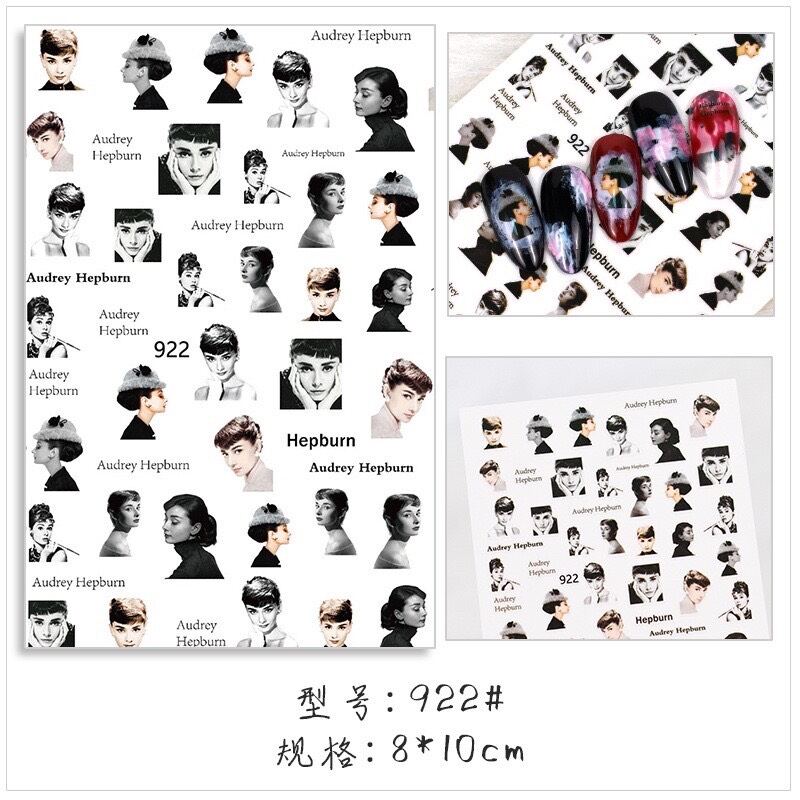 Sticker dán móng tay mẫu cô gái Nga cổ điển