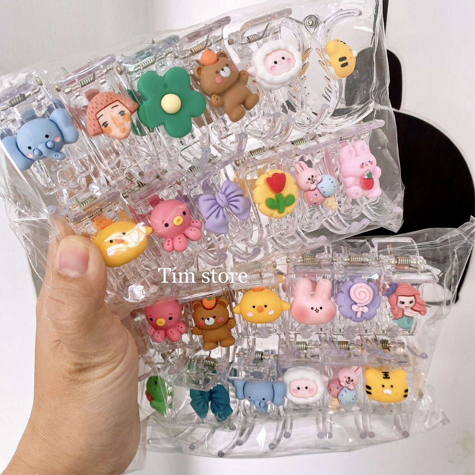 {Tím.Store} GIÁ SỈ! SET 12 KẸP CÀNG CUA 3R-5R CUTE NHỰA TRONG SIÊU XINH GIÁ RẺ