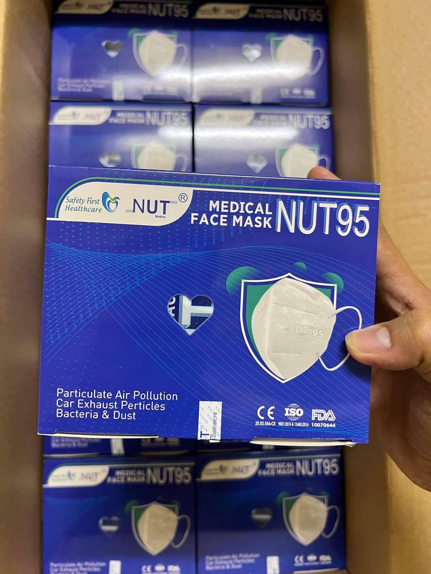 Khẩu trang kháng khuẩn 5 lớp cao cấp nut95 5 hộp/100 chiếc