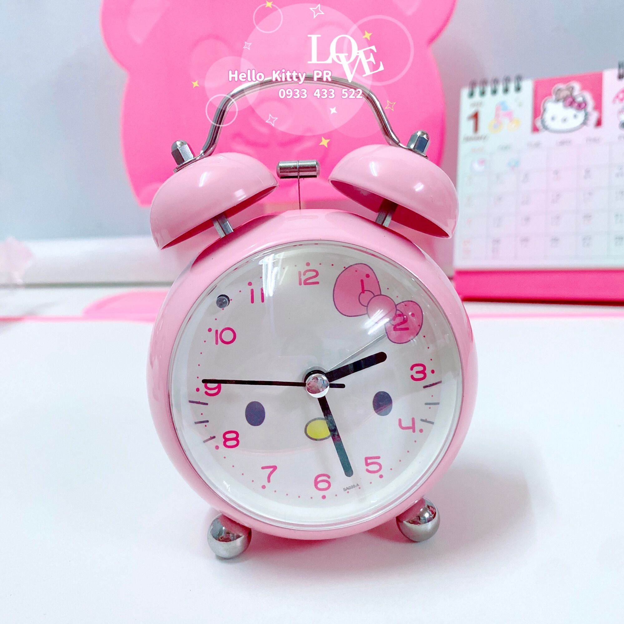 Đồng hồ báo thức có đèn Hello Kitty