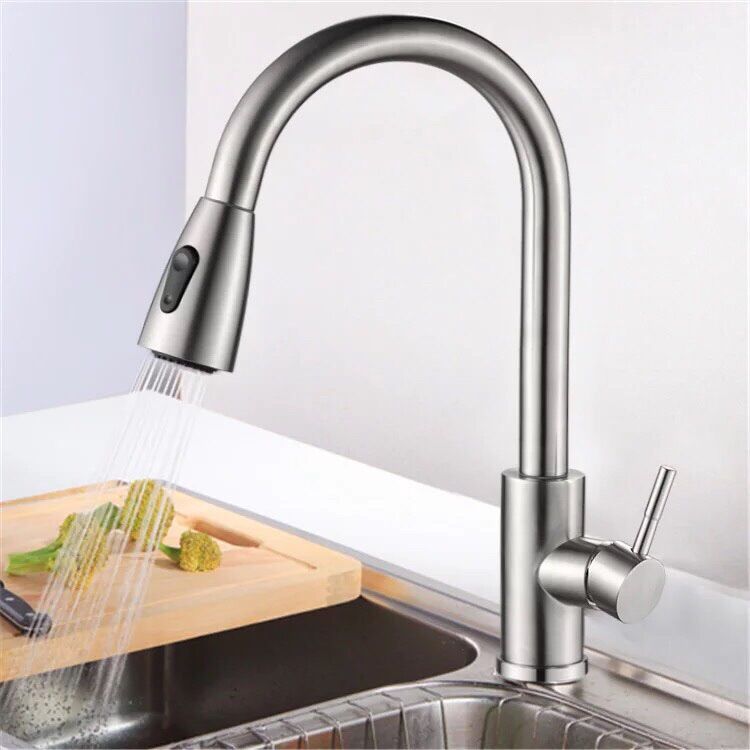 Vòi rửa chén rút dây inox 304 , Vòi rửa bát rút dây đen, Vòi rửa chén dây rút , Vòi bếp dây rút sơn tĩnh điện