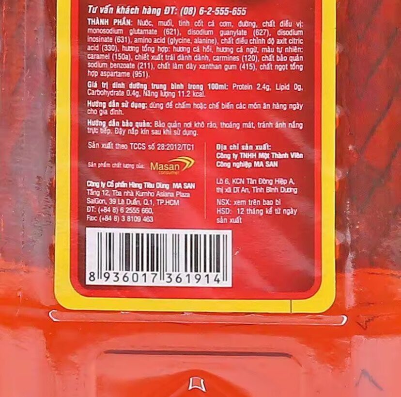 nước mắm chinsu đệ nhị 900ml