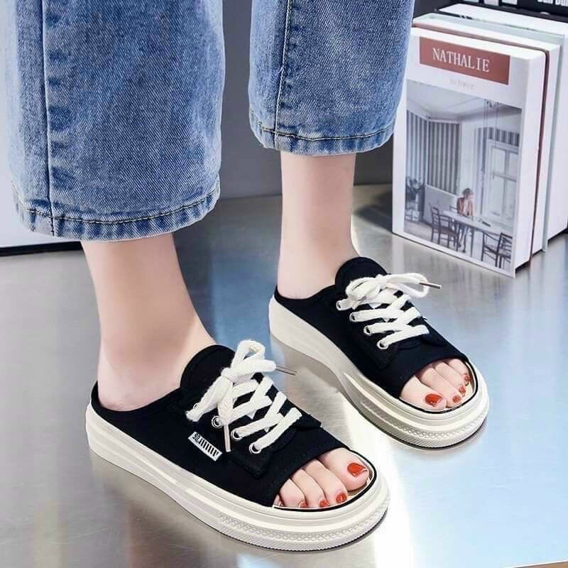 Giầy sục hở mũi kiểu buộc dây mới