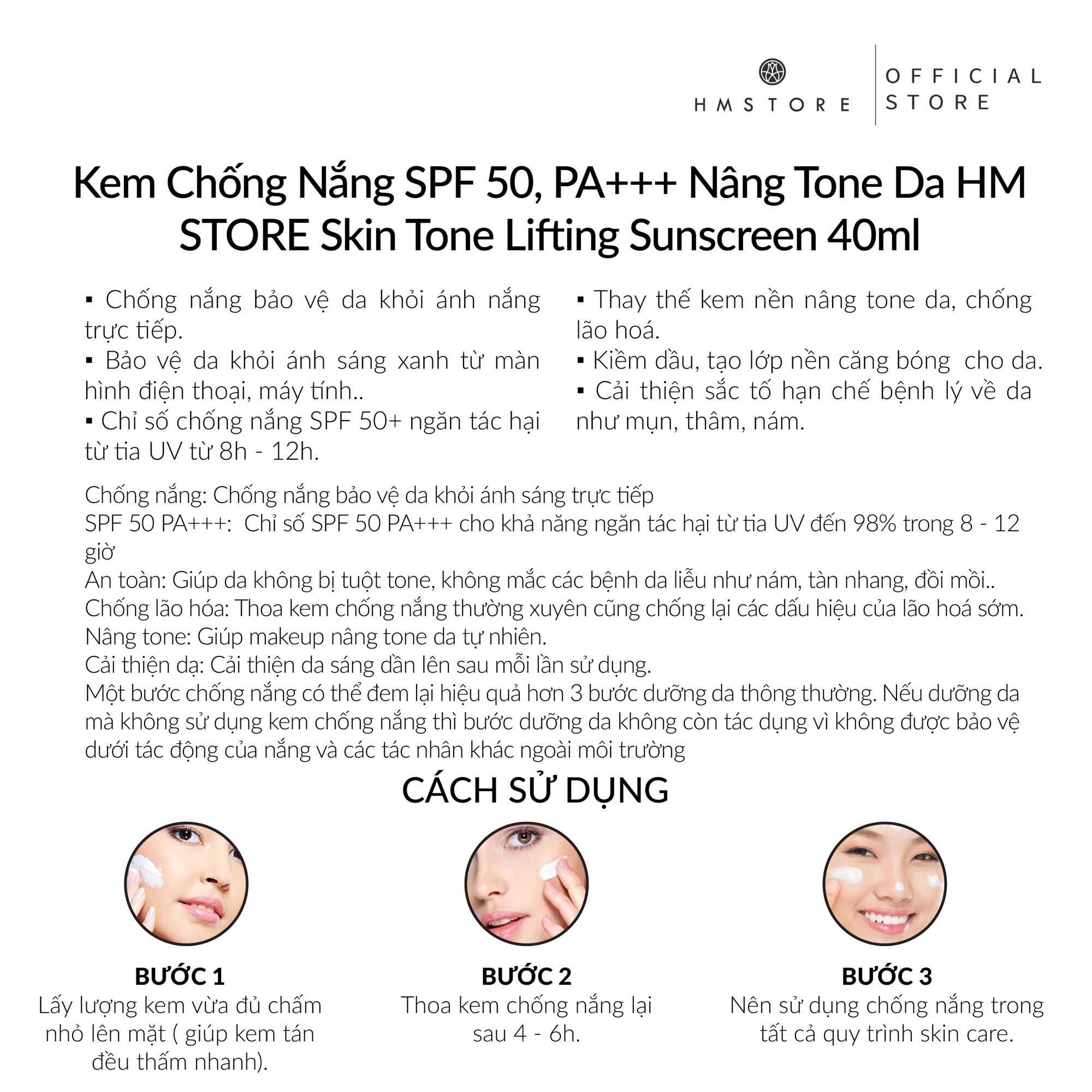 KEM CHỐNG NẮNG HM STORE