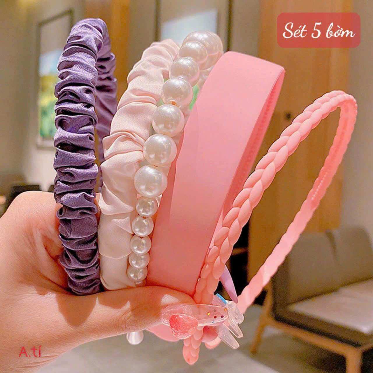 Set  5 Bờm Tóc - Cài Tóc - Băng Đô VINTAGE sang chảnh