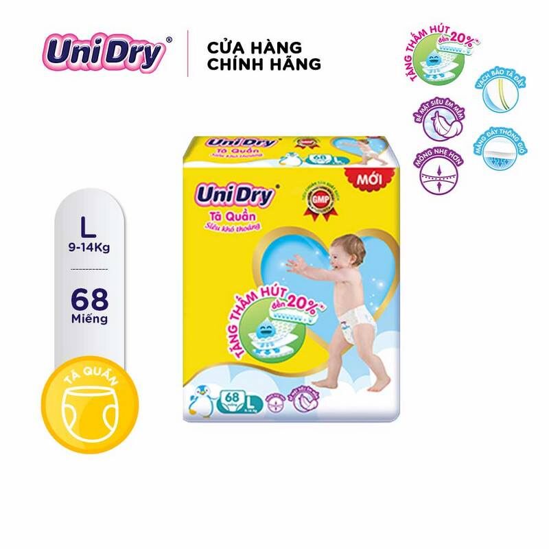 (Mẫu mới) Tã bỉm quần Unidry M74/L68/XL62/XXL56