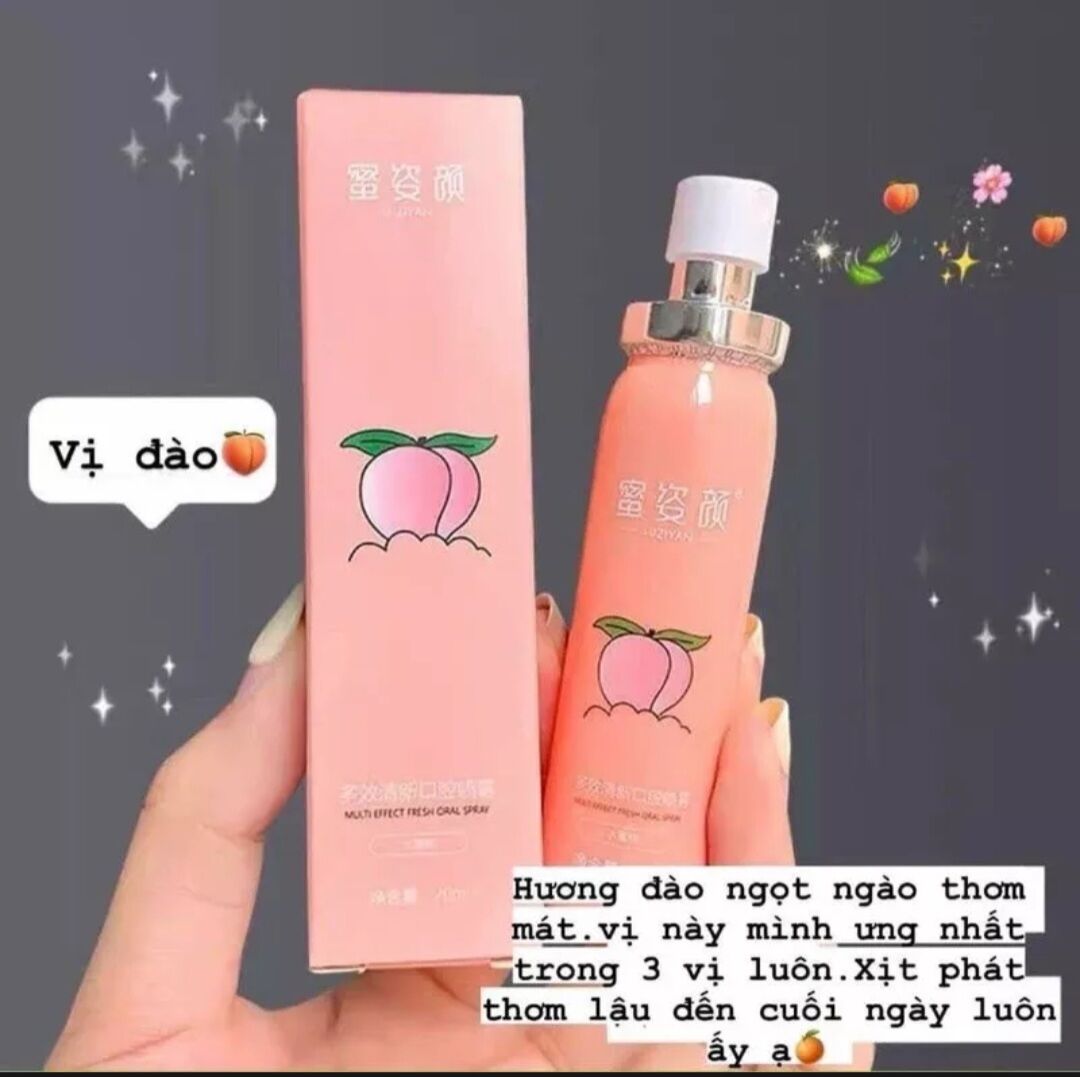 xịt thơm miệng miziyan hương đào