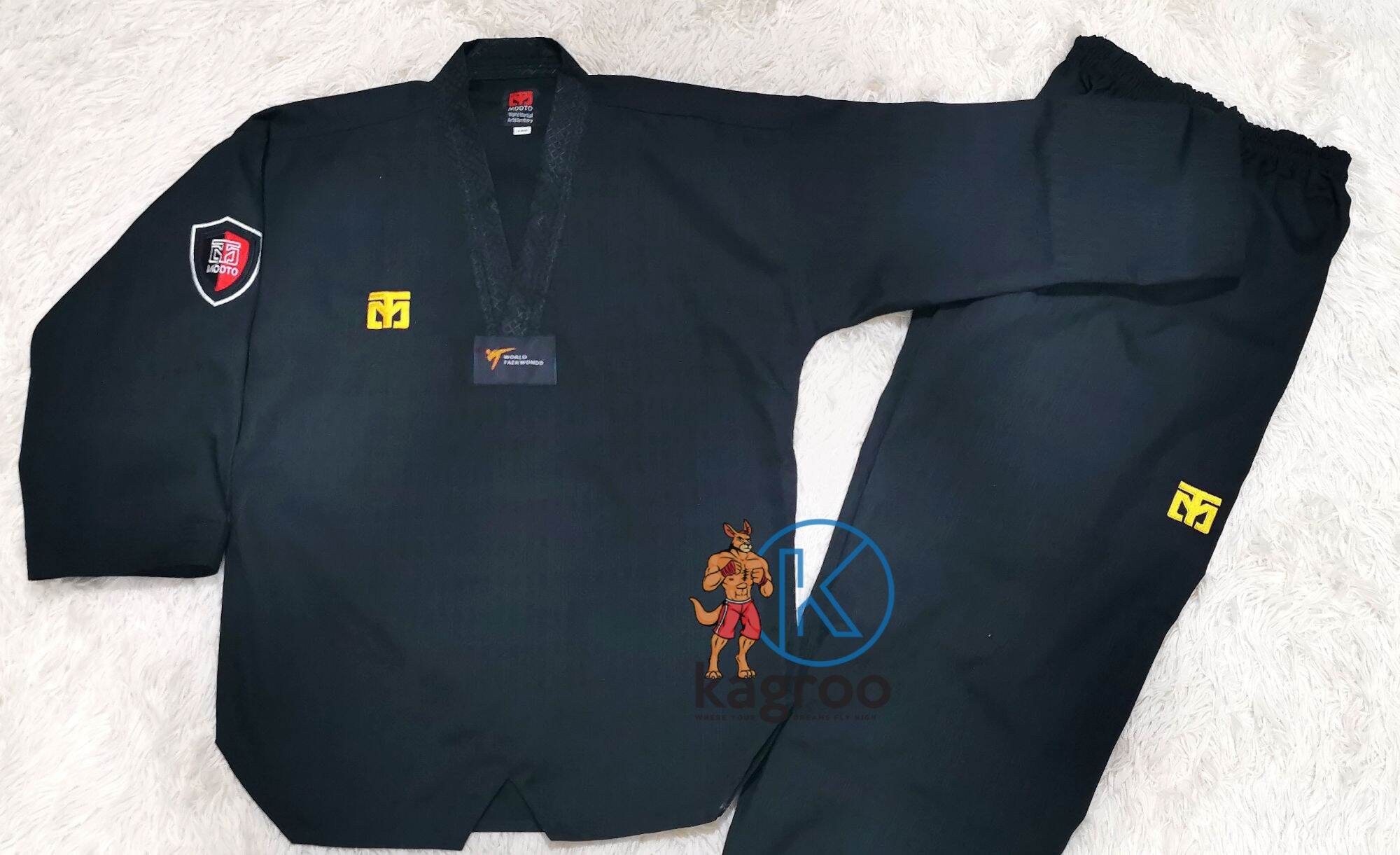 Võ phục Taekwondo Mooto full đen vải TKD