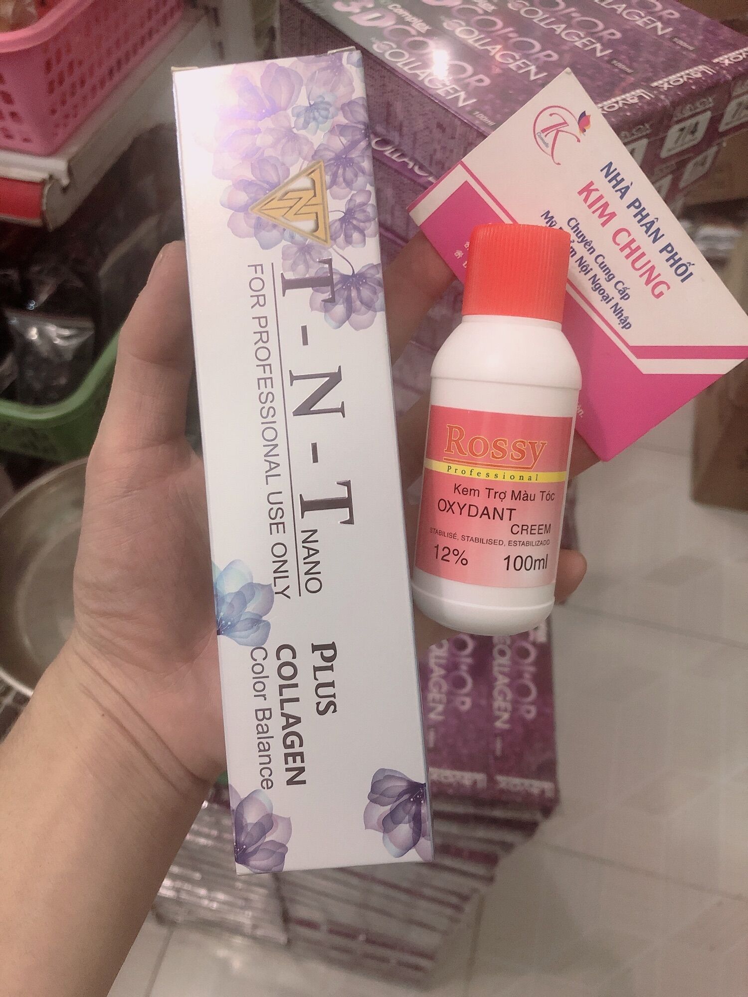 Combo thuốc nhuộm xanh đen TNT (Kèm oxy nhuộm)