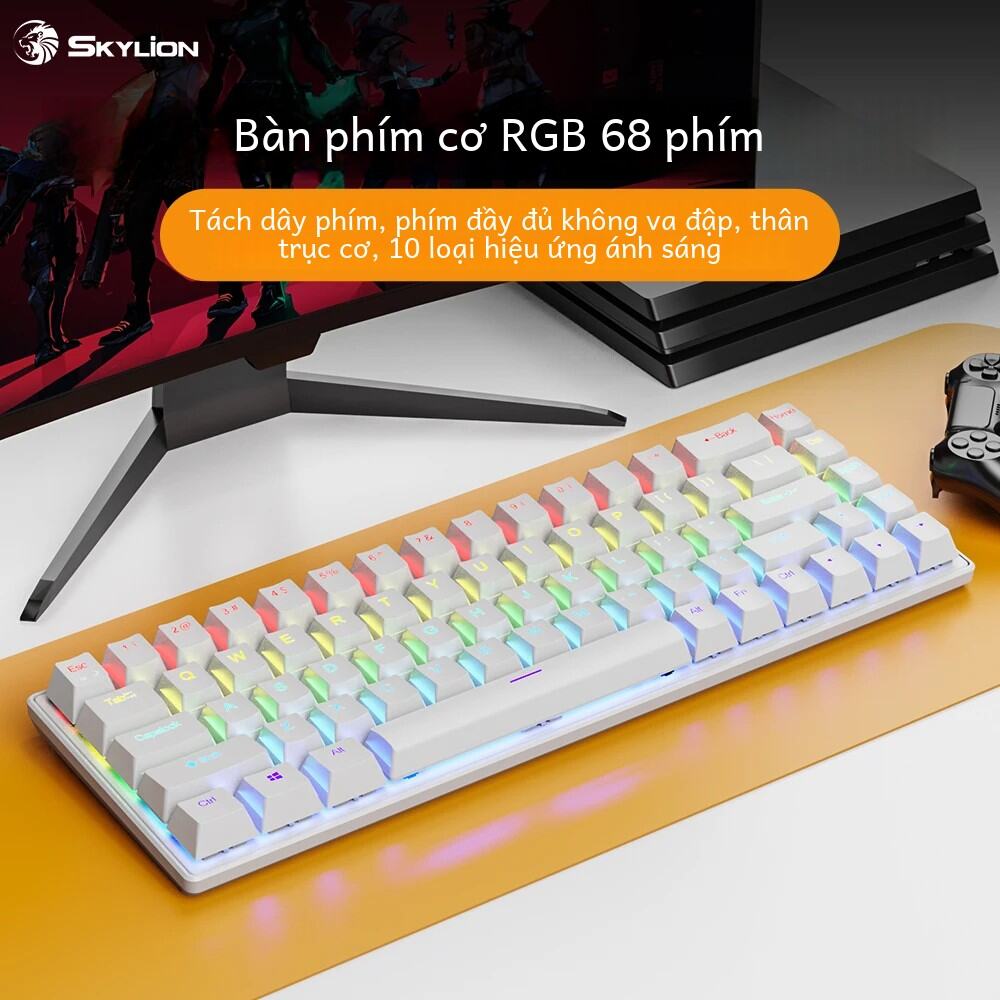 Bàn Phím Cơ Có Dây K68 68 Phím Chiếu Sáng Đầy Màu Sắc Văn Phòng Chơi Game Giao Diện USB Cho Hệ Thống Windows & Apple iOS
