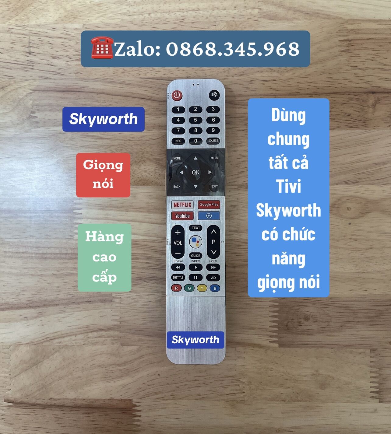 Điều khiển Tivi Skyworth giọng nói hàng cao cấp