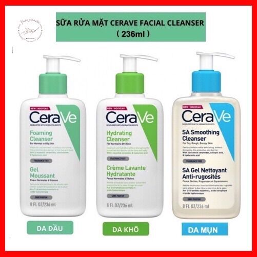 Sữa rửa mặt cerave foaming facial cleanser cho da dầu mụn 235ml