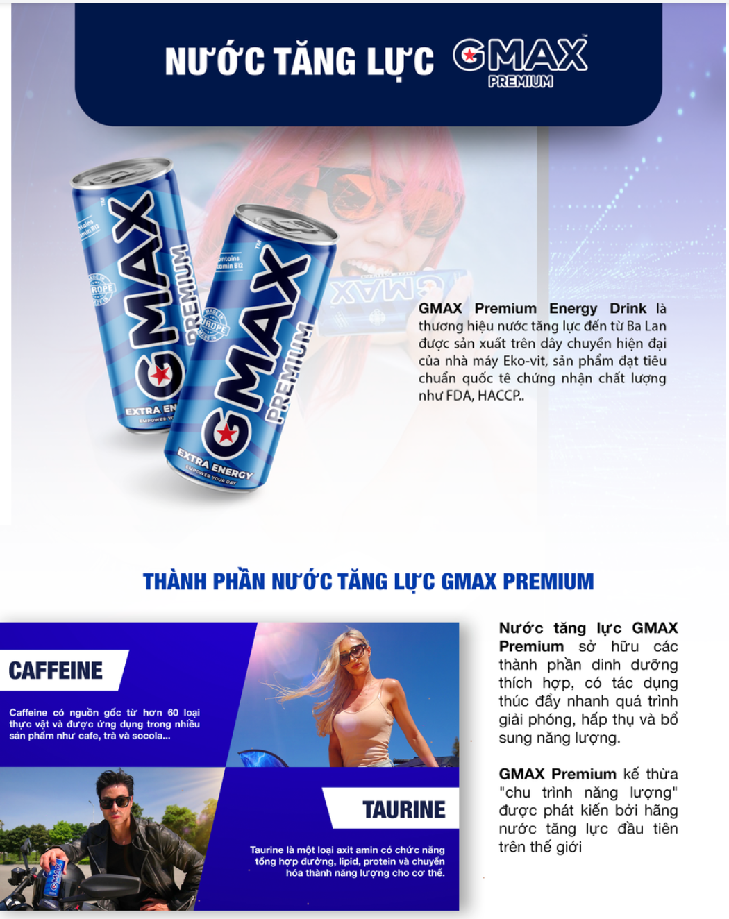 [1 lon] Nước tăng lực Gmax 250ml hàng nhập Ba Lan