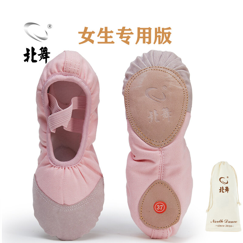 Giày Múa Ba Lê Bắc Âu Nữ Giày Tập Đế Mềm Giày Nhảy Múa Quốc Gia Trung Quốc Da Đầu Móng Vuốt Mèo Thiết Kế