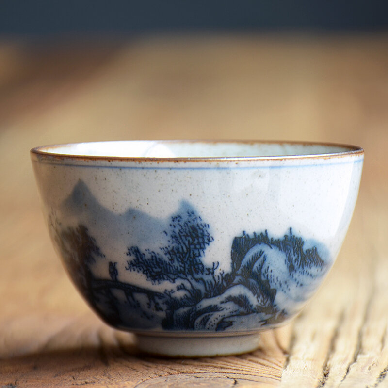 Jingdezhen Hand Painted Ceramic Cup Clay Tea Cup Kung Fu Tea Set Stoneware Tea Bowl Tea Cup Master Cup Personal Cup
