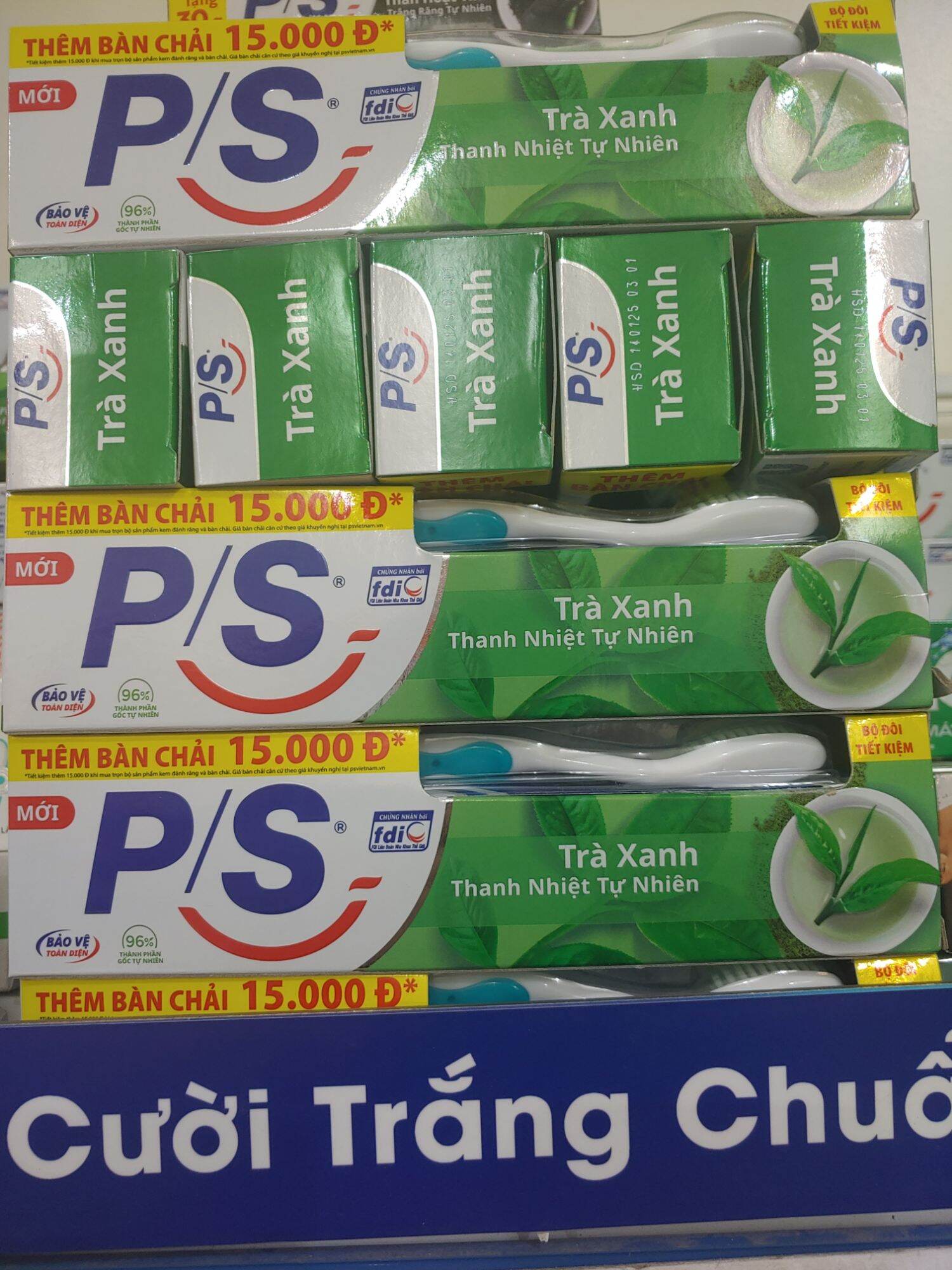 Kem đánh răng P/S trà xanh 180g
