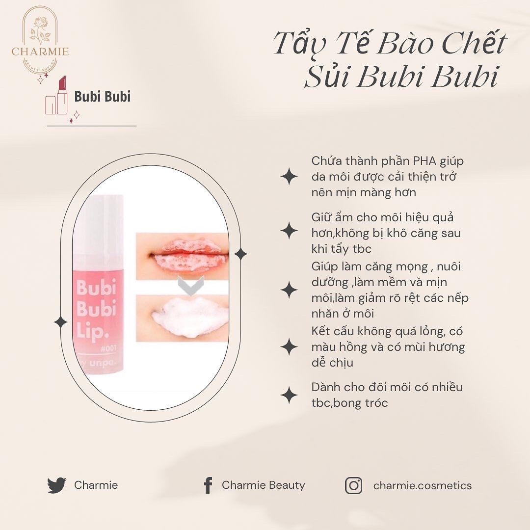 Tẩy tế bào chết môi sủi bọt Bubi Bubi Bubble Lip Scrub 10ml