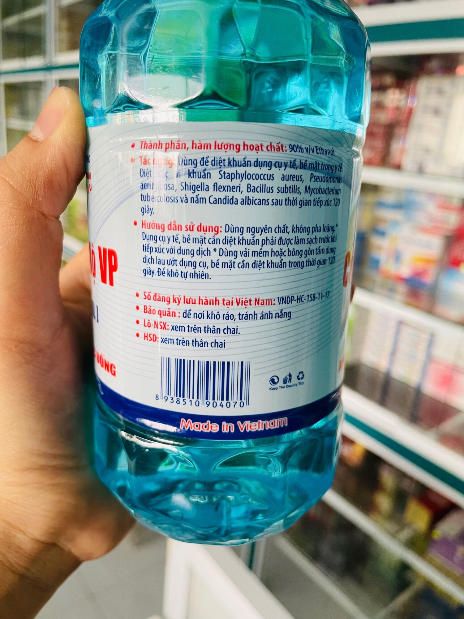 Cồn Xanh 90 độ Vĩnh Phúc - 1 chai 500ml