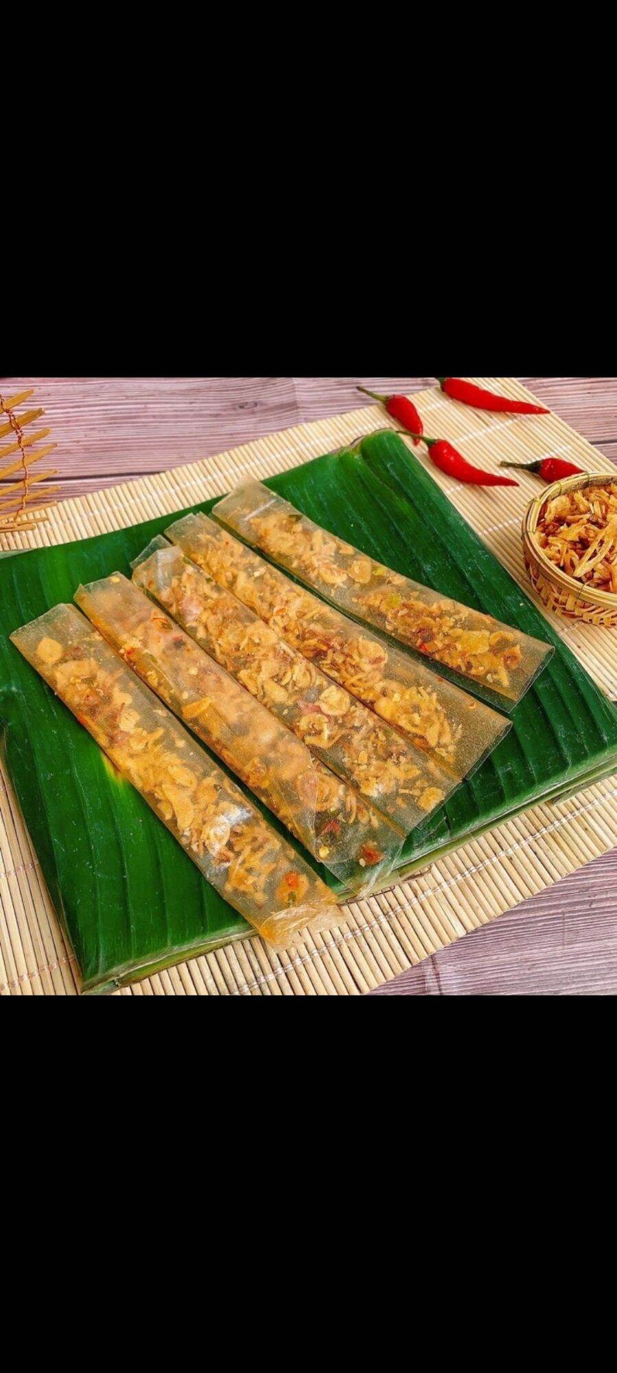 Bánh tráng dẻo tôm cuốn  hành phi thập cẩm siêu ngon 1 xâu 10 bịch