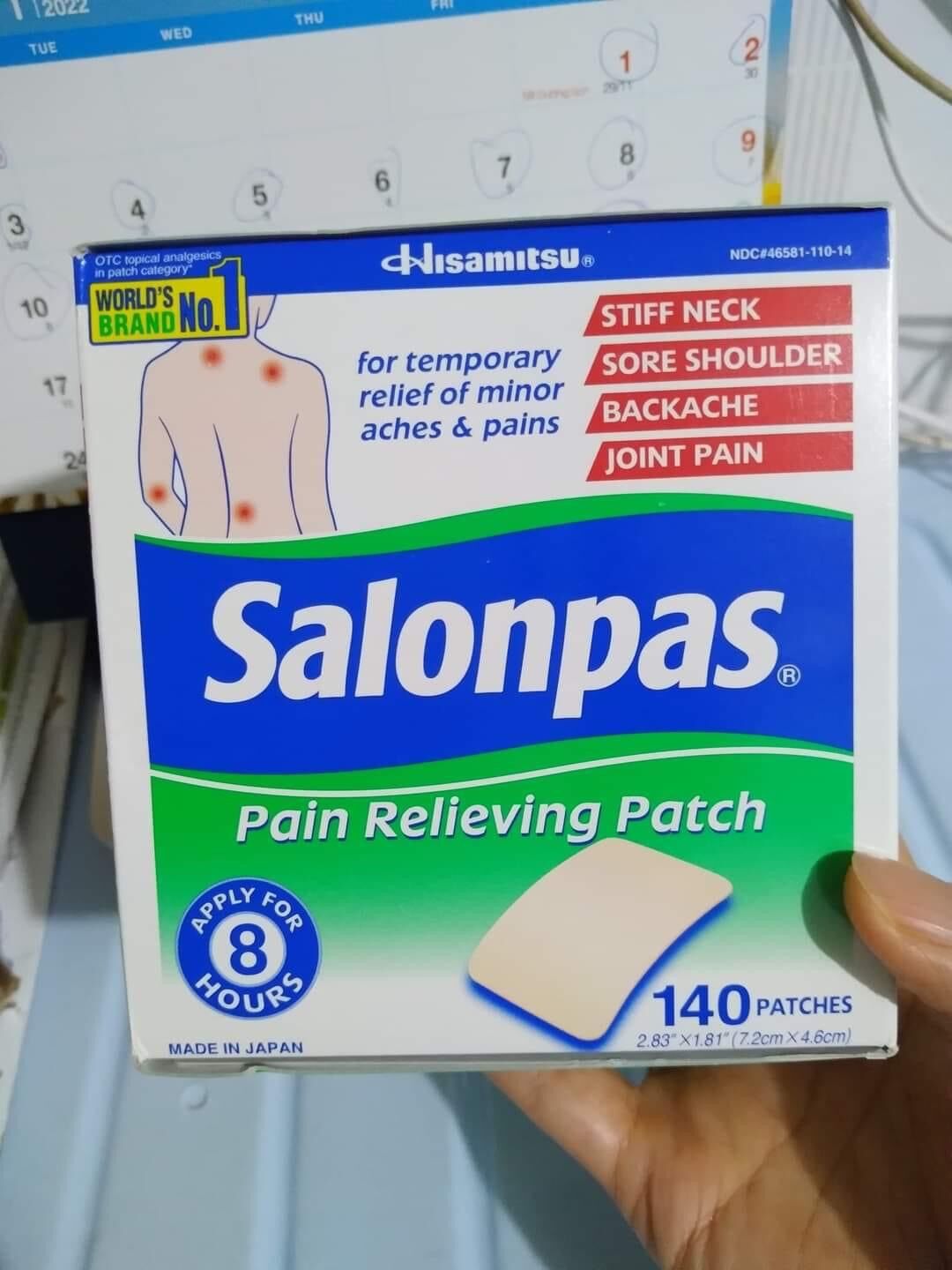 Salonpas mỹ hộp 140 miếng dán. 1 hộp 7 gói. mỗi gói 20 miếng date 2024
