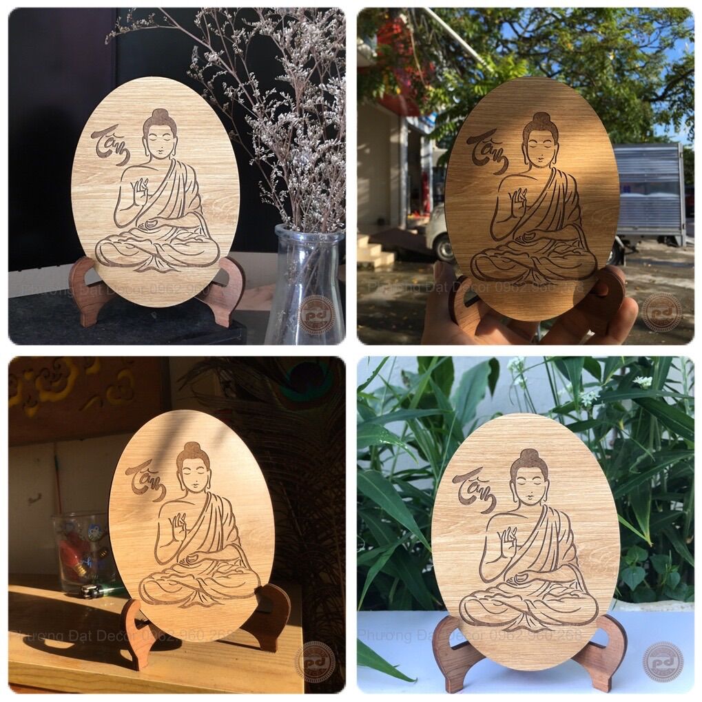 Tranh Phật Giáo Để Bàn Bằng Gỗ ( 11x16cm)