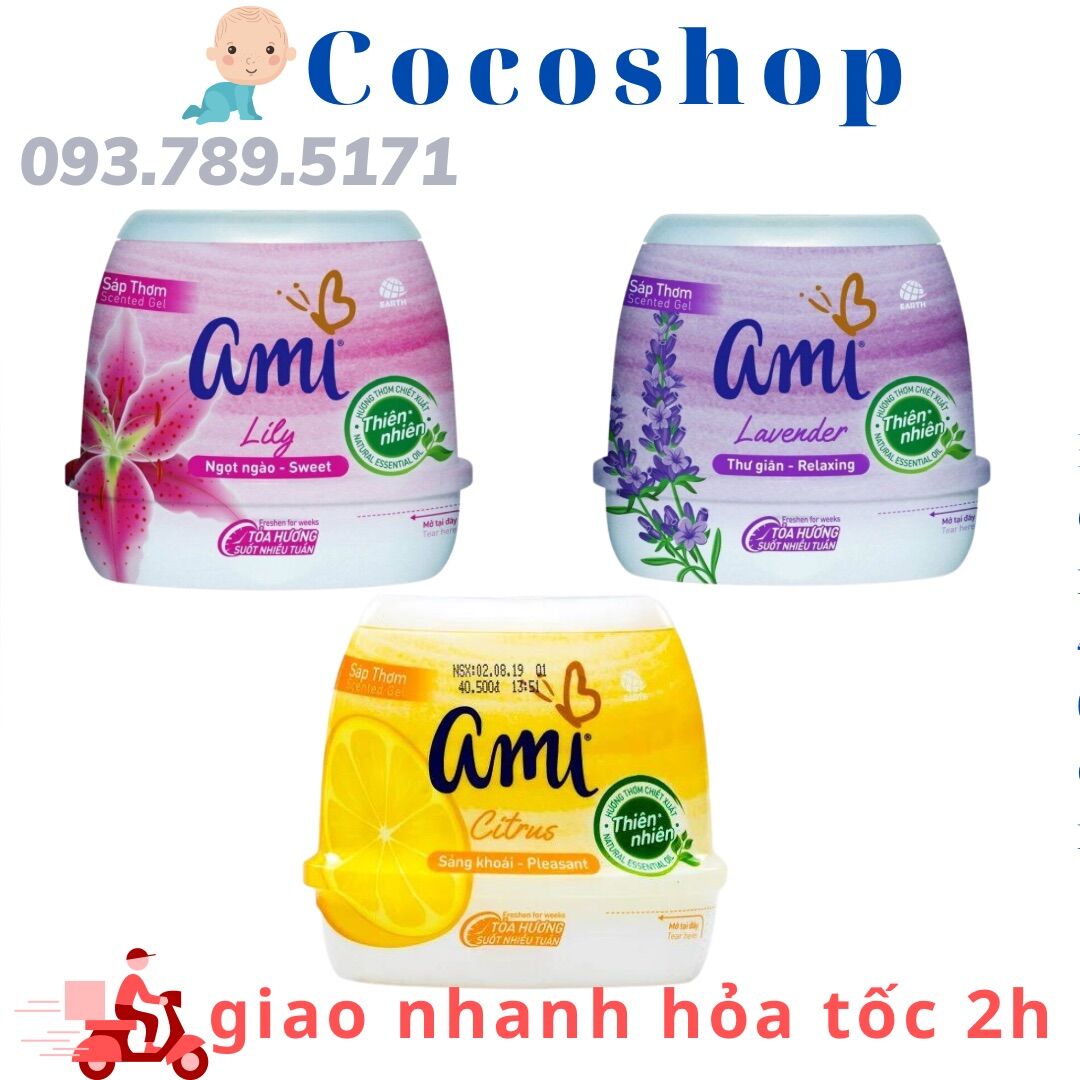 Sáp thơm phòng Ami hương Oải hương/ cam/ Lily 200g