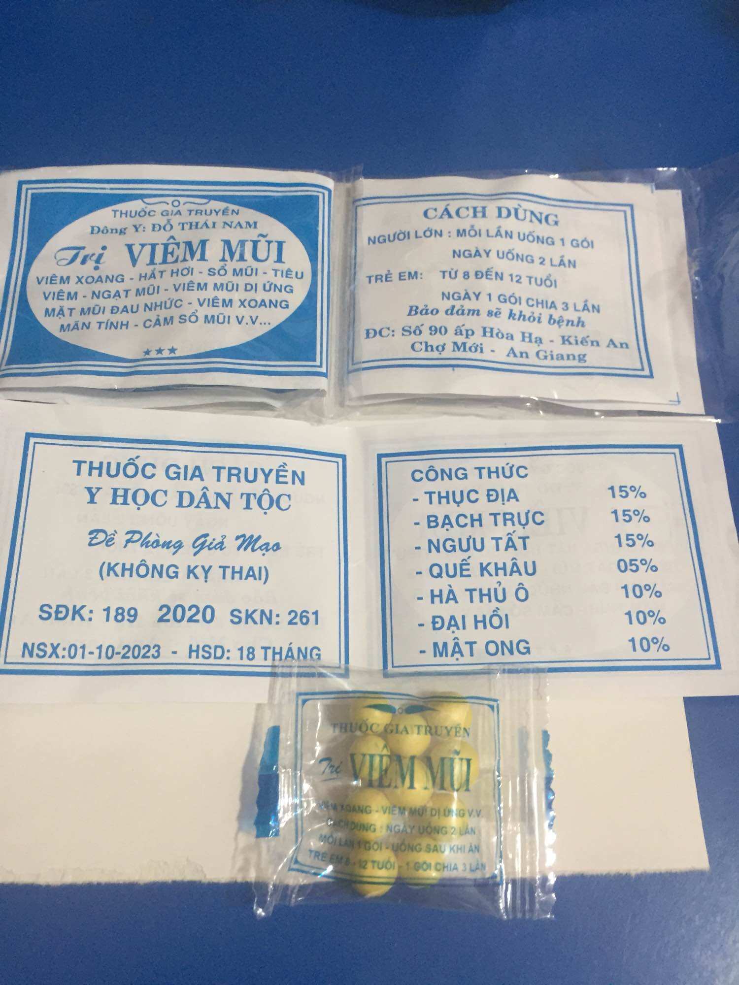 20 gói viêm mũi đỗ thái nam .