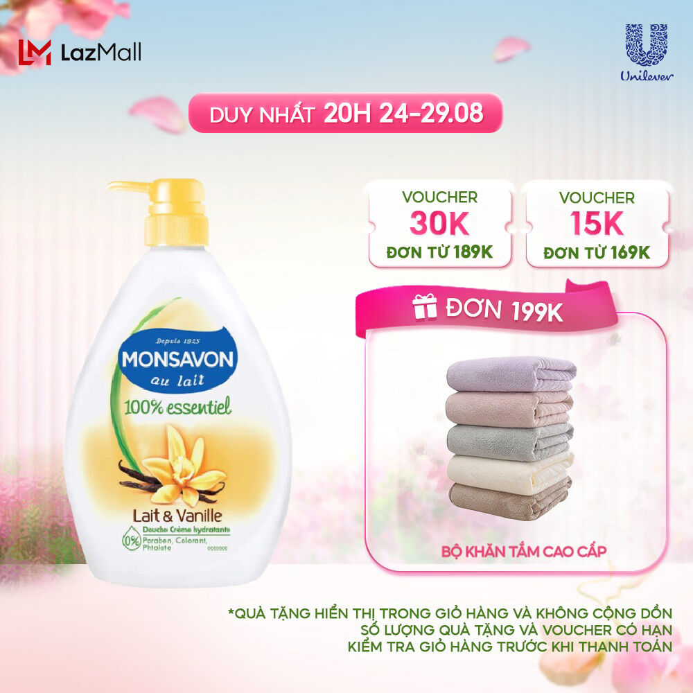 Sữa tắm Monsavon chiết xuất sữa và hoa vani 1000ml