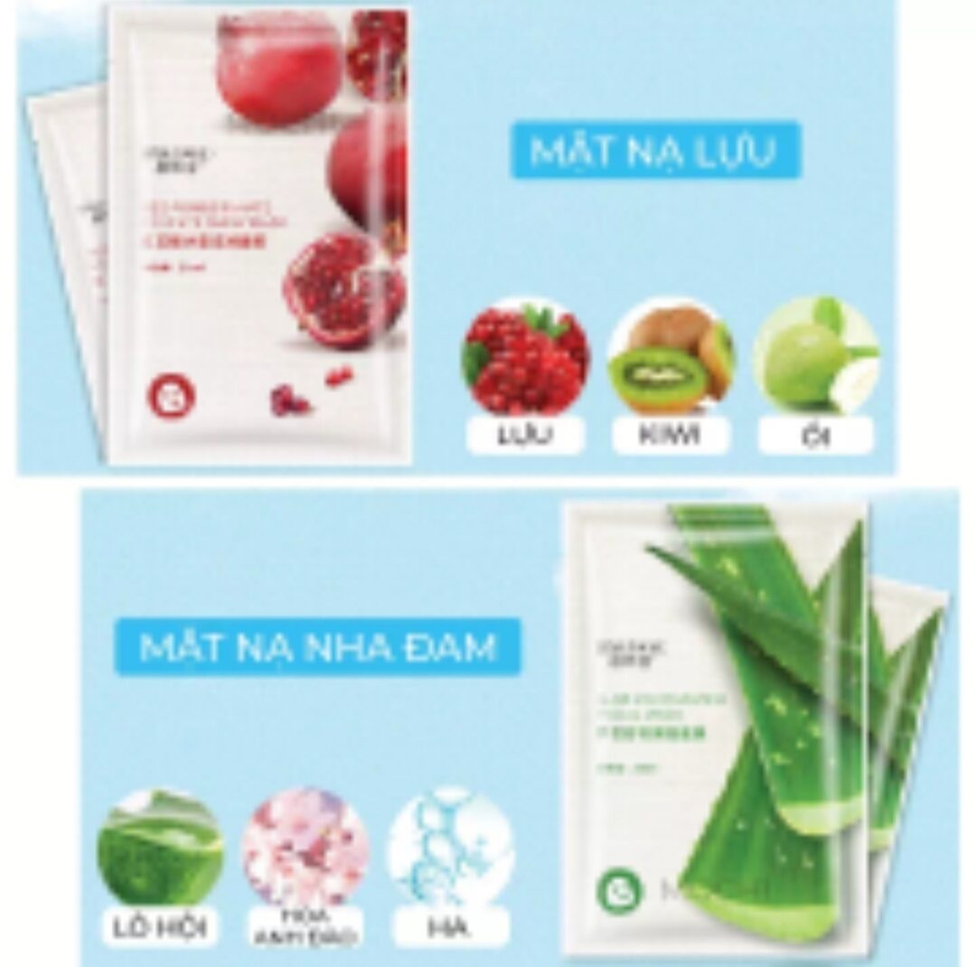Mặt nạ trái cây 8 vị rainbow dưỡng trắng da i cấp ẩm i giảm mụn dầu mask giấy đắp mặt bisutang nội địa trung mochi shop