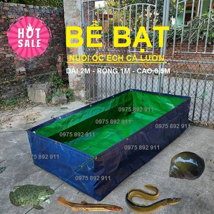 bể bạt ươm ốc ,ếch , cá 2x1x0,5 - chất liệu bạt sịn