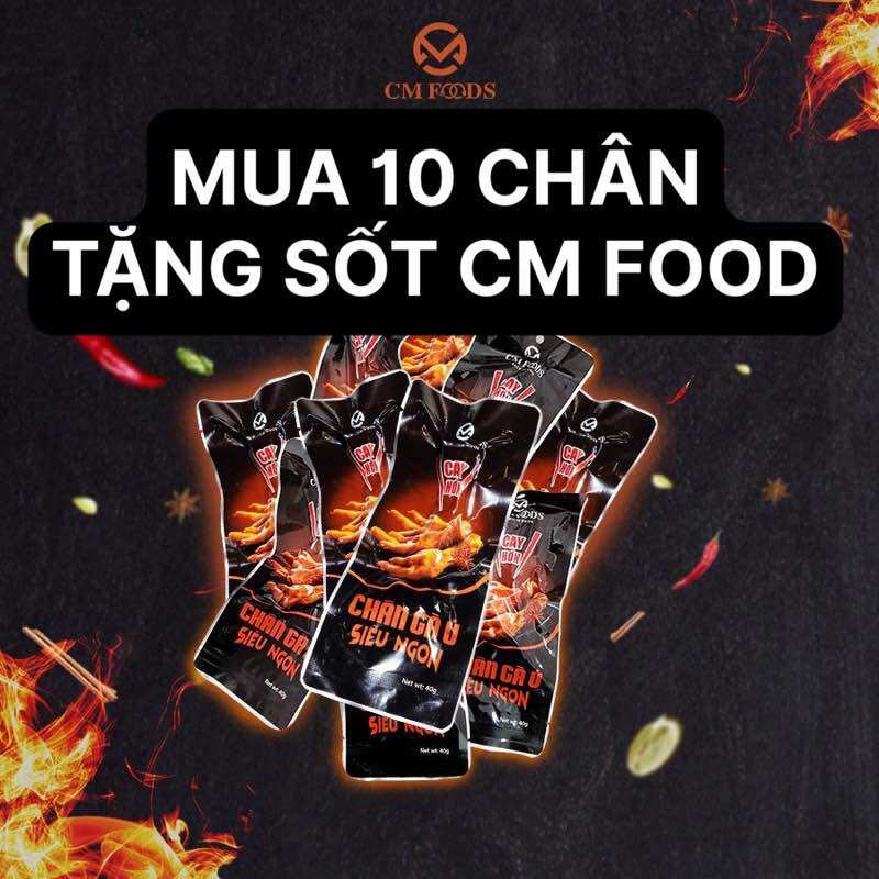Combo 10 cmfoods chân gà ủ vị siêu ngon + siêu to 40g