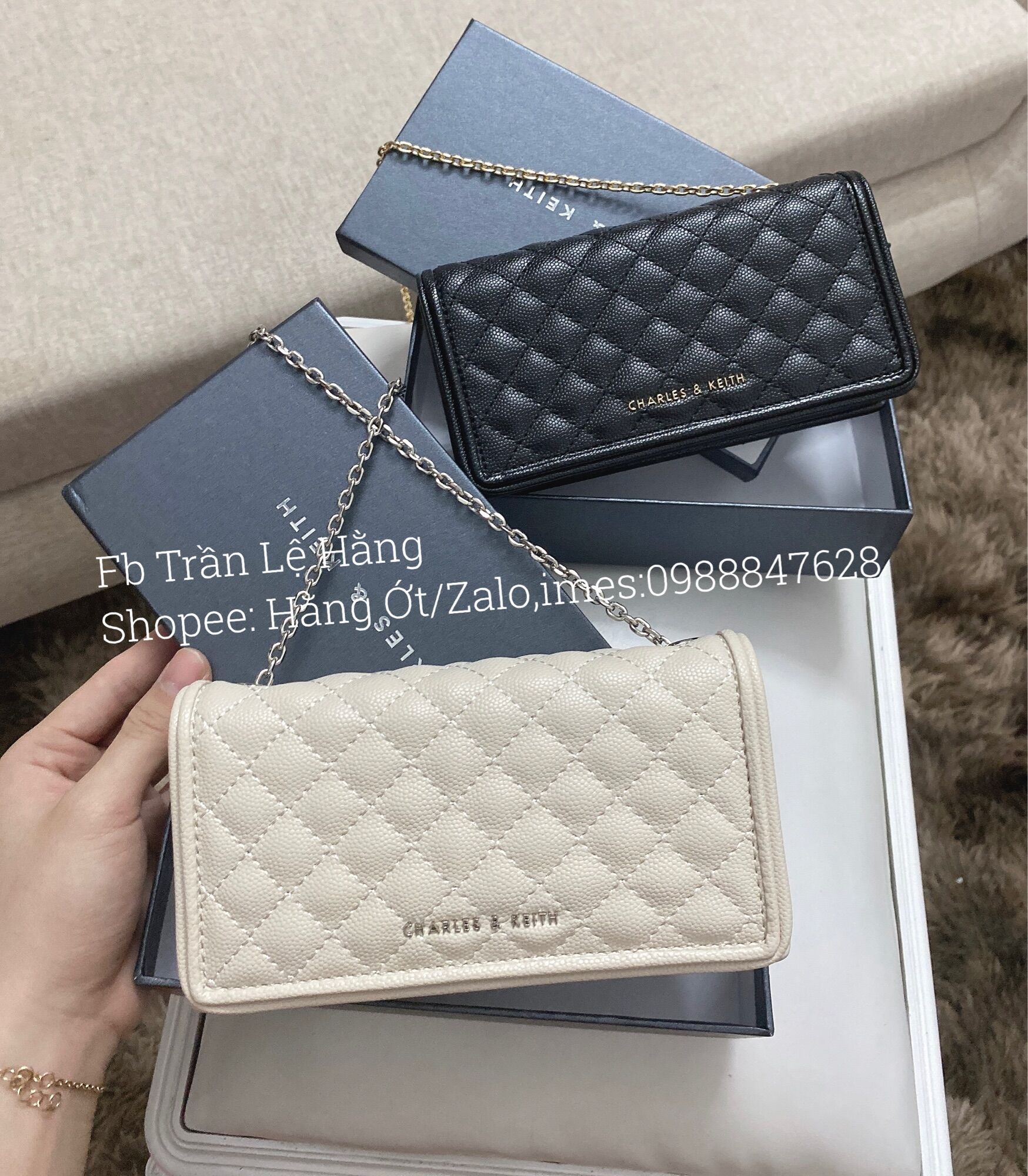 Túi chữ N da hạt size mini 16cm