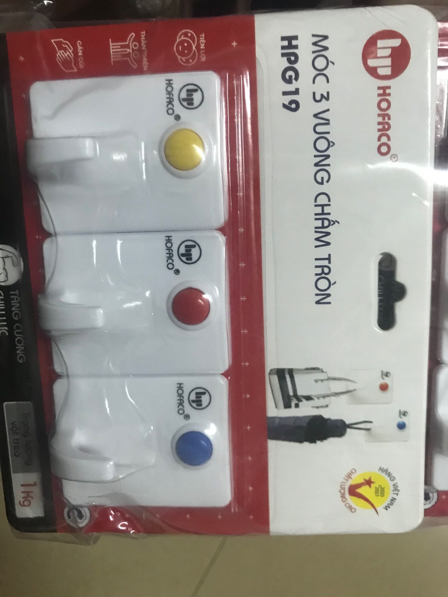 Combo 10vĩ móc dán tường Hofaco