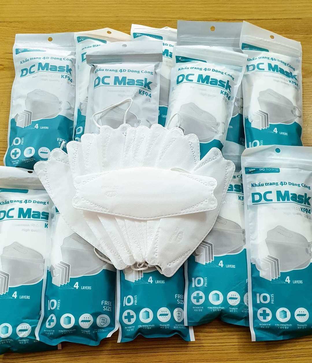 combo 200 chiếc khẩu trang kf94-4 lớp Dũng Công