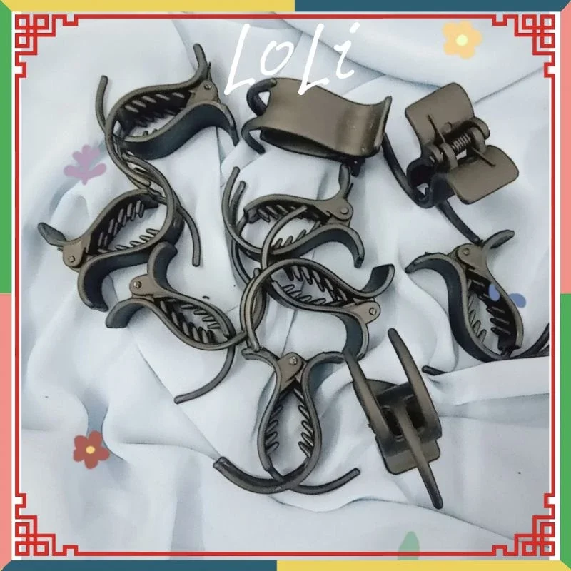 1 lốc 12 chiếc kẹp càng cua 3 răng màu đen nhám