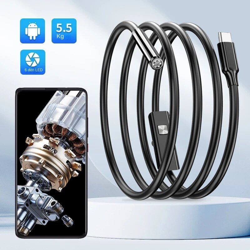 USB nội soi cho điện thoại OTG Android 5.5mm borescope kiểm tra rắn máy ảnh IP67 không thấm nước với 6 đèn LED cho Loại C