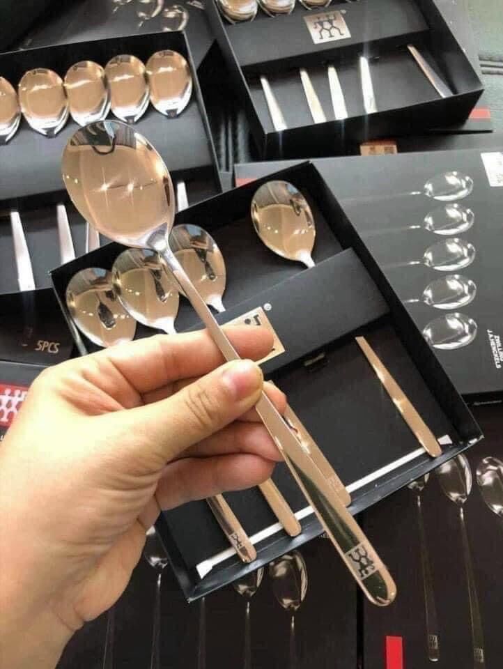 Sét thìa inox 5 chiếc cán dài
