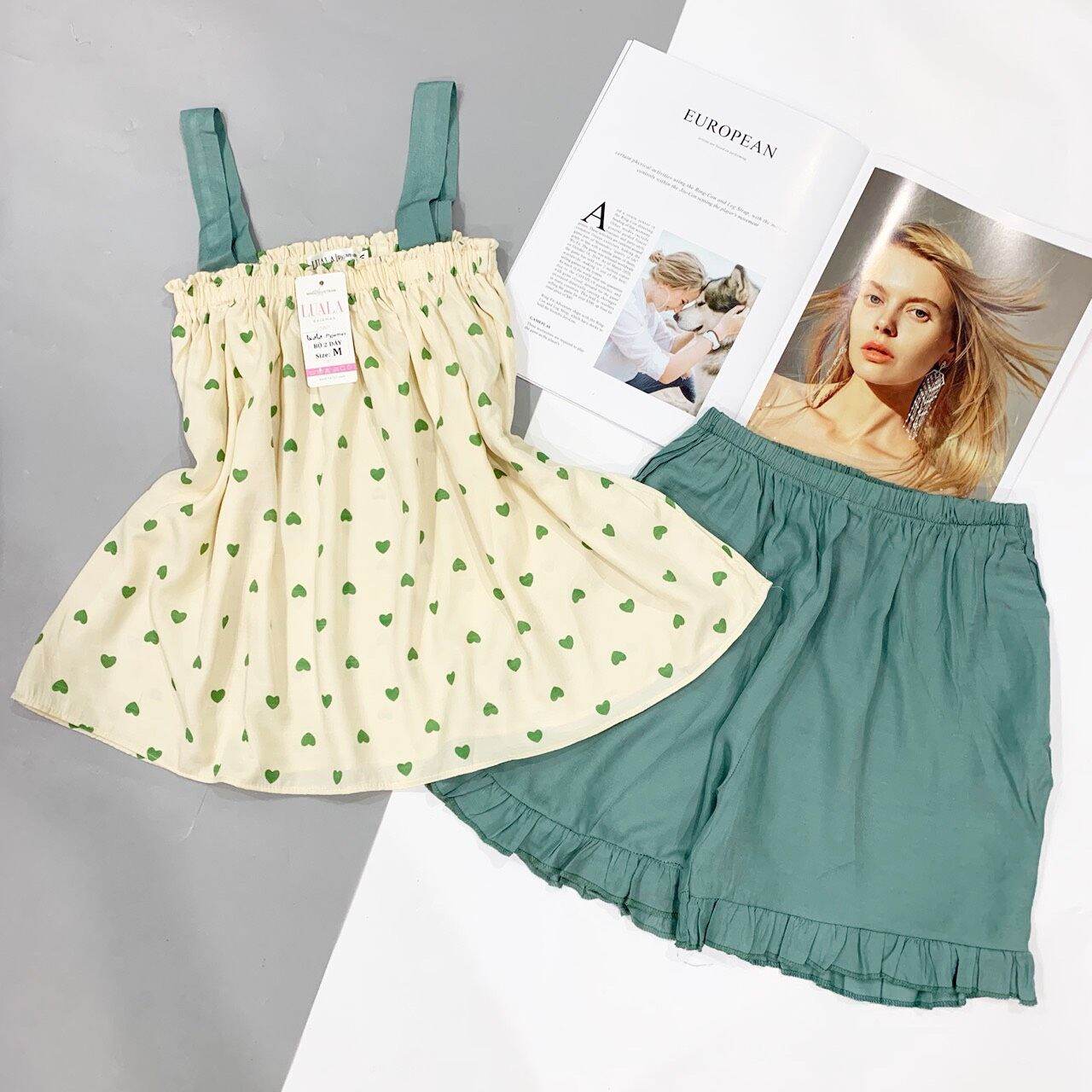 Bộ đồ ngủ đồ mặc nhà Bộ 2 dây đũi pijama