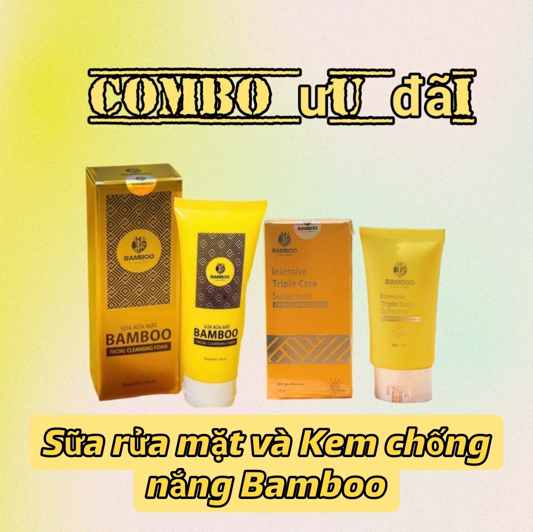 💥date mới nhất💥combo kem chống nắng và sữa rửa mặt bamboo