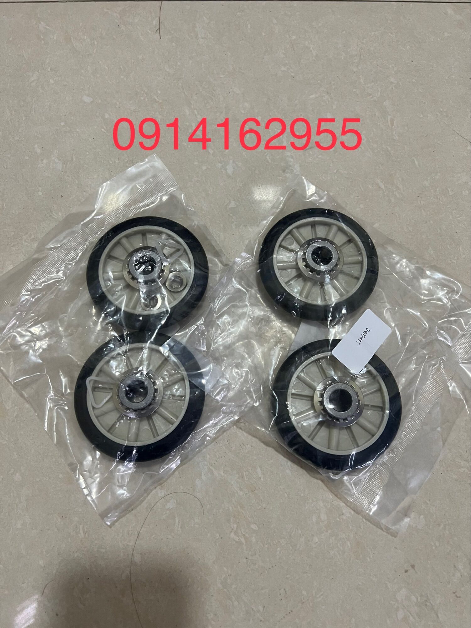 Combo 4 bánh tỳ đỡ lồng máy sấy whirlpool dùng chung cho model 3lwed4705, 3lwed4815