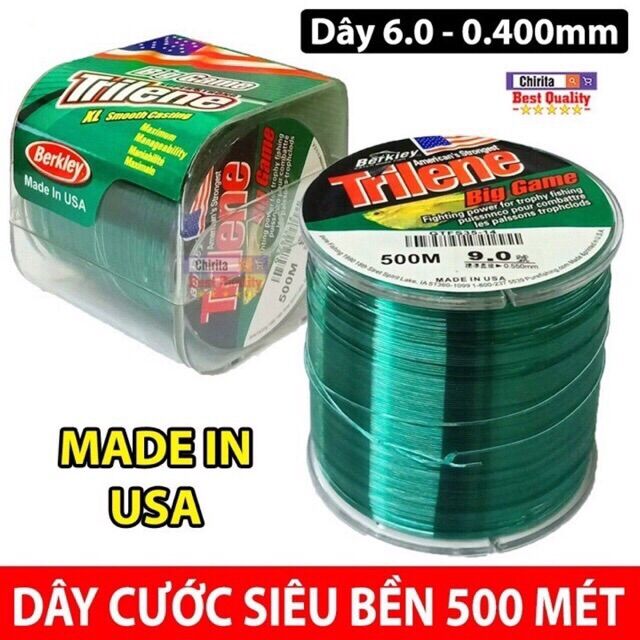 Cước câu cá loại 1 dài 500m hàng mỹ trilene big game bền