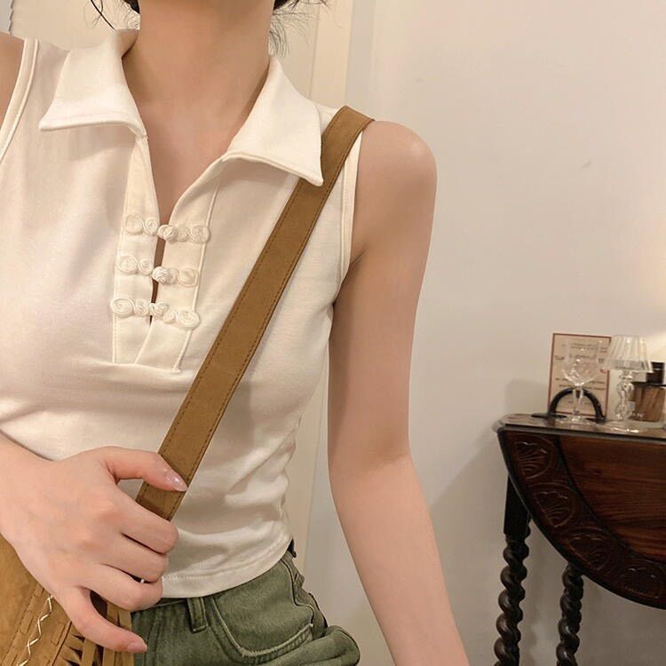 Áo croptop cổ bẻ dáng tàu Bg