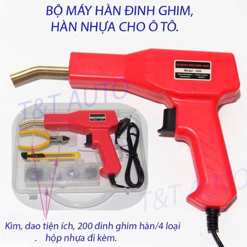 Bộ máy hàn đinh gim hàn nhựa xe ô tô - xe máy cao cấp