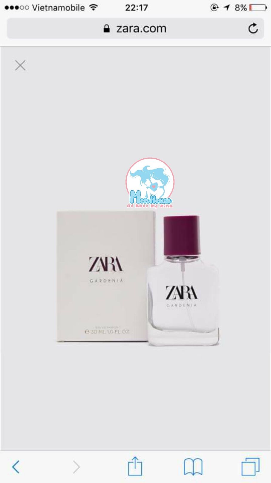 Nước Hoa Zara Chai Gardenia 30ml (Hàng Châu Âu)