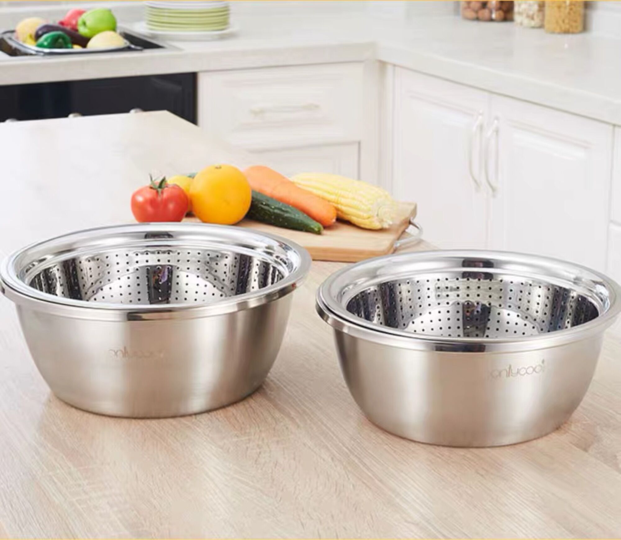 [HCM]Bộ thau rổ Inox SU304 - Onlycook TR62