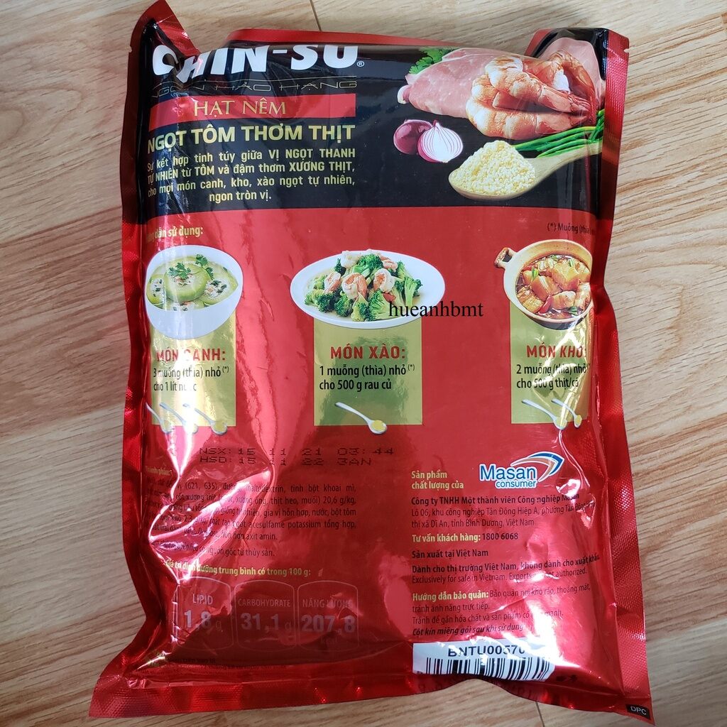 Hạt Nêm Chinsu ngọt tôm thơm thịt 900g ( Date Mới)