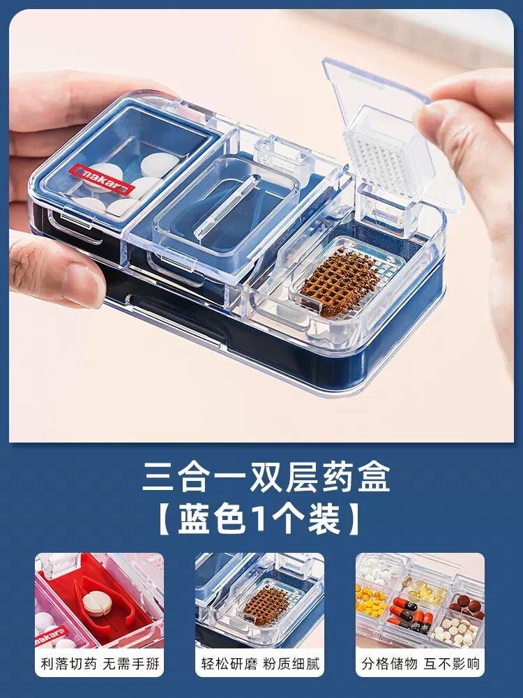 Dụng cụ nghiền thuốc kiểu nhật, dụng cụ nghiền thuốc mài cắt bột, dụng cụ thần thánh, dụng cụ cắt chia hai, hộp thuốc cầm tay, cỡ nhỏ mini