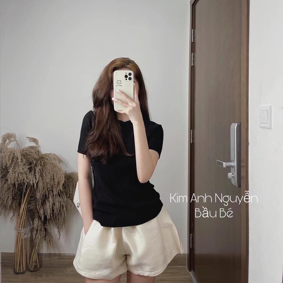 3029. ÁO THUN LEN GÂN TAY NGẮN BASIC