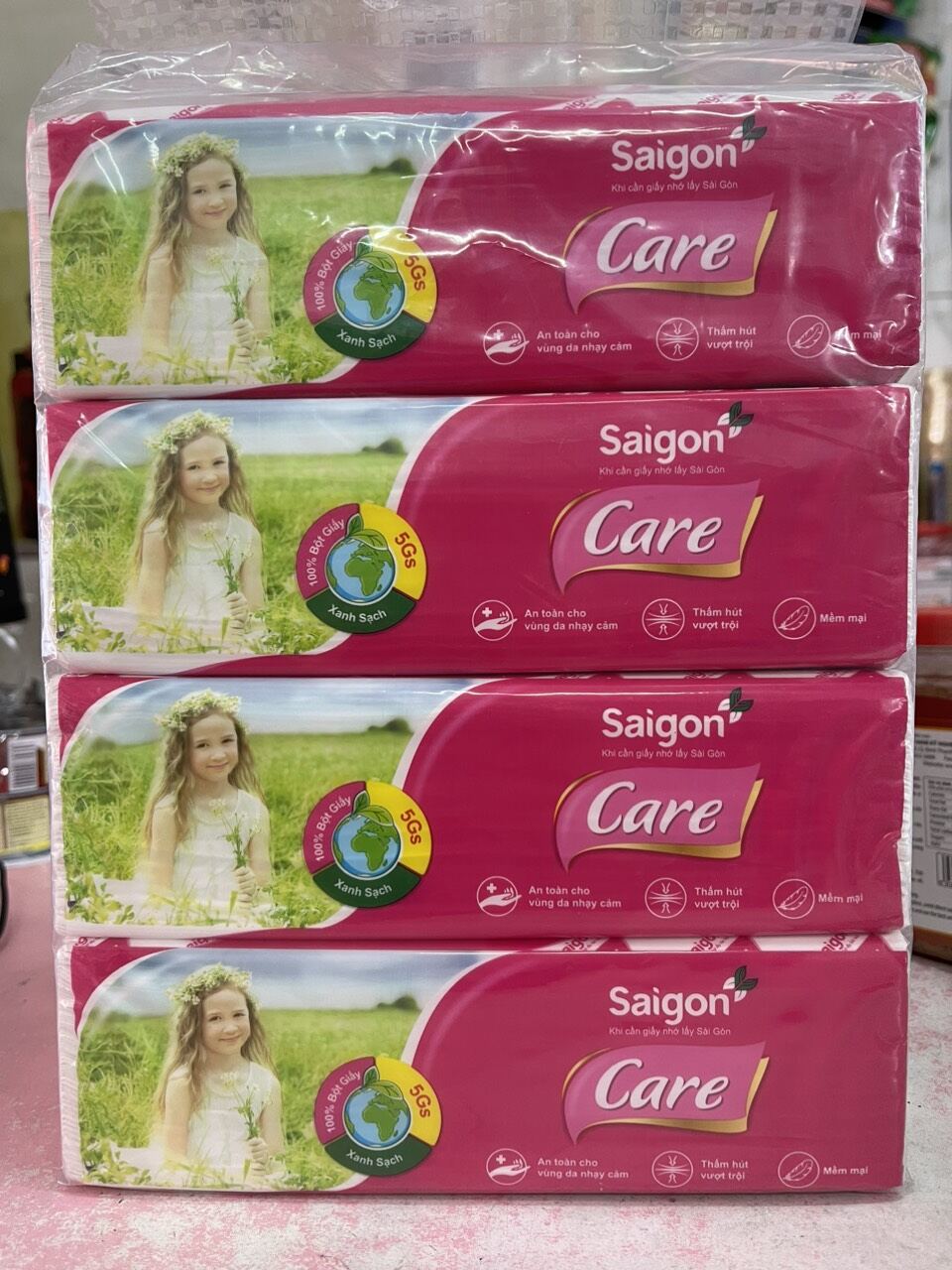 Giấy Softpack sài gòn Care gói 180 tờ